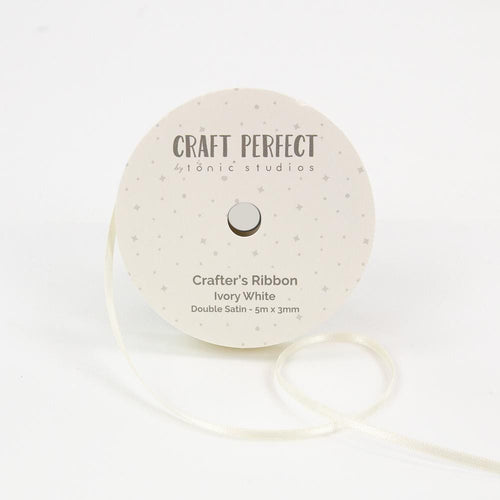 Craft Perfect Ribbon Craft Perfect - Ribbon - Double Face Satin - Ivory White - 3mm - 8972E